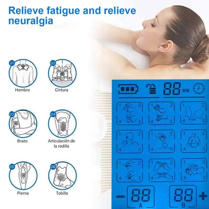 Tens Muscle Stimulator 36-Mode Electric EMS Acupuncture Body Massage Digital Therapy Slimming Machine Electrostimulator