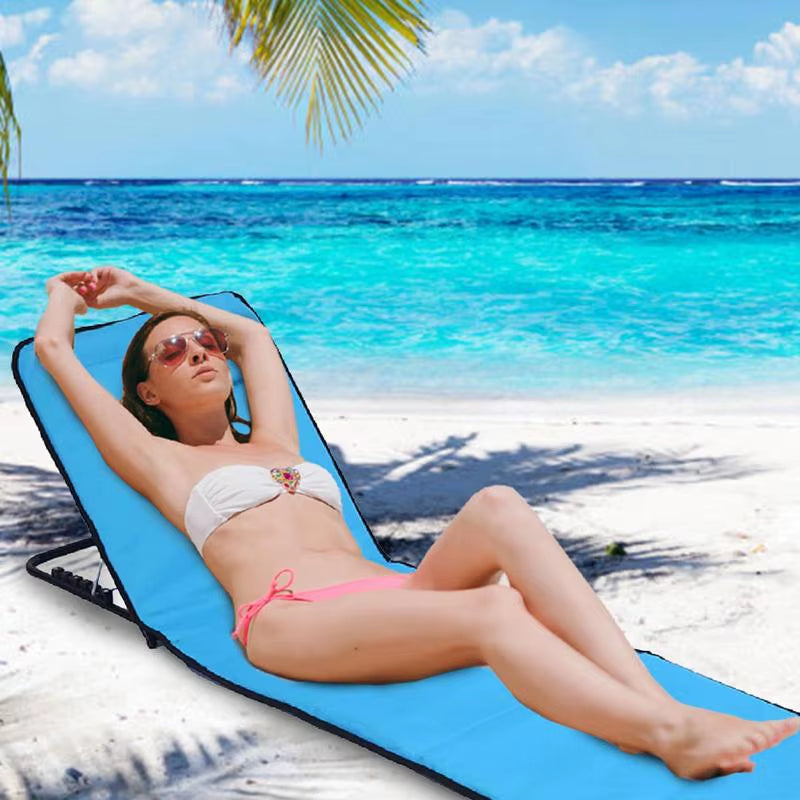 Folding Lounge Chair 5-Position Portable Sun Tanning Chaise with Headrest Foldable Reclining Lounger for Patio Garden Beach Pool