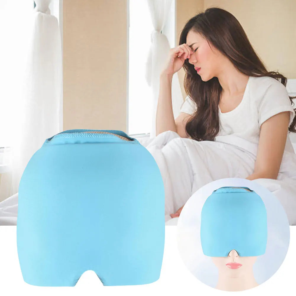 1Pcs Migraine Relief Cap Headache Hat Gel Hot Cold Therapy Ice Cap for Relieve Pain Ice Hat Eye Mask Stress Pressure Pain Relief
