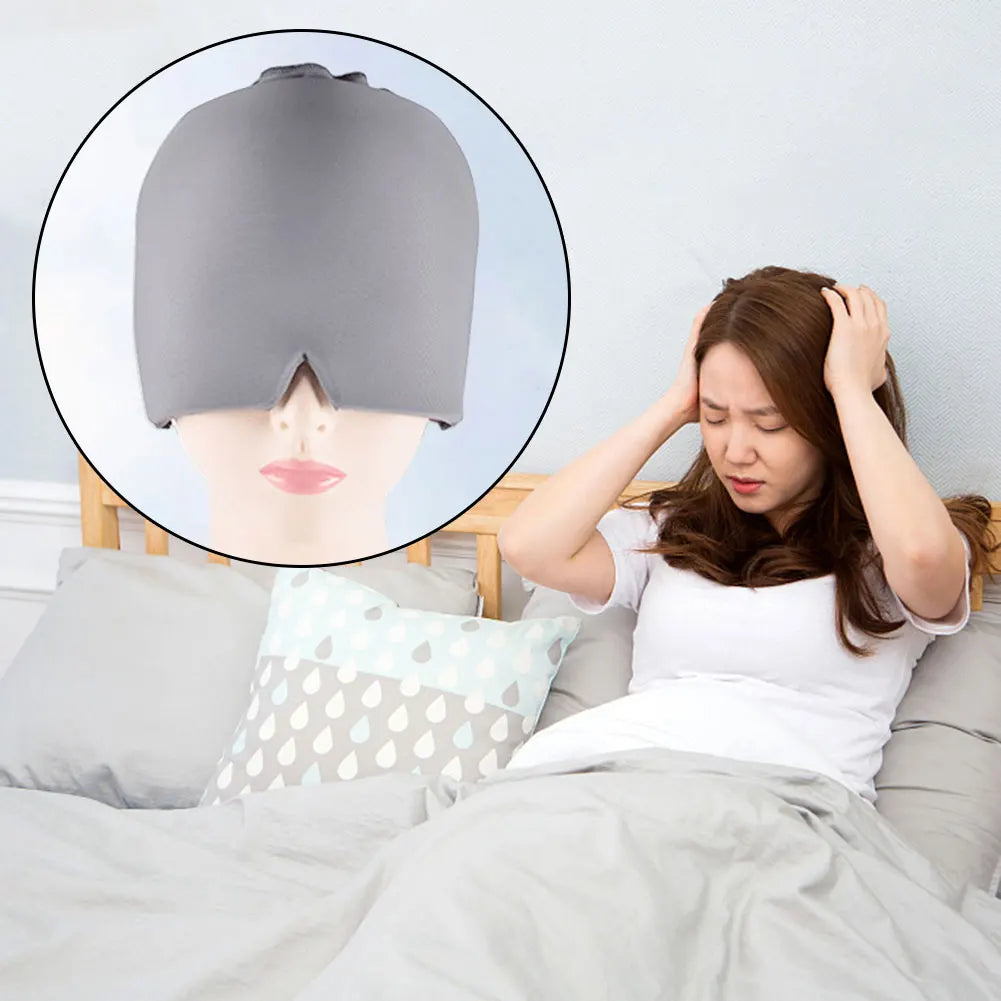 1Pcs Migraine Relief Cap Headache Hat Gel Hot Cold Therapy Ice Cap for Relieve Pain Ice Hat Eye Mask Stress Pressure Pain Relief