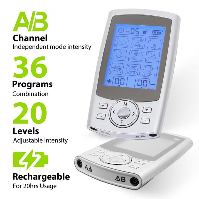 Tens Muscle Stimulator 36-Mode Electric EMS Acupuncture Body Massage Digital Therapy Slimming Machine Electrostimulator