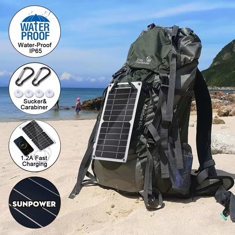 Wholesale Solar Panel 1-14Pcs USB Waterproof Outdoor Hiking Camping Portable Battery Mobile Phone Charging Bank Charging Panel