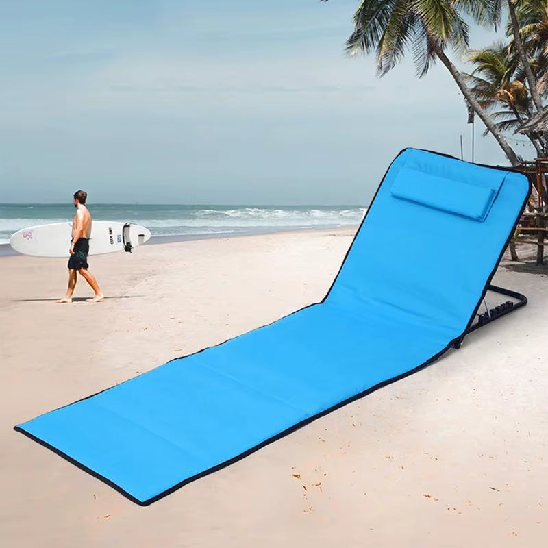 Folding Lounge Chair 5-Position Portable Sun Tanning Chaise with Headrest Foldable Reclining Lounger for Patio Garden Beach Pool