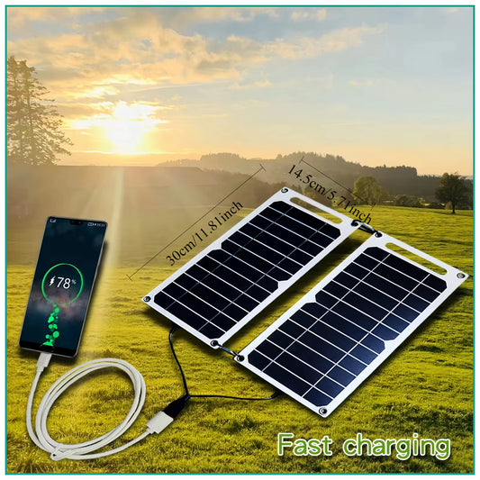 Wholesale Solar Panel 1-14Pcs USB Waterproof Outdoor Hiking Camping Portable Battery Mobile Phone Charging Bank Charging Panel