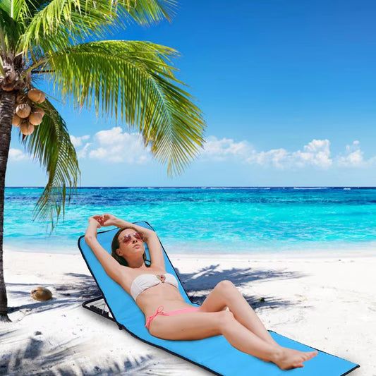 Folding Lounge Chair 5-Position Portable Sun Tanning Chaise with Headrest Foldable Reclining Lounger for Patio Garden Beach Pool