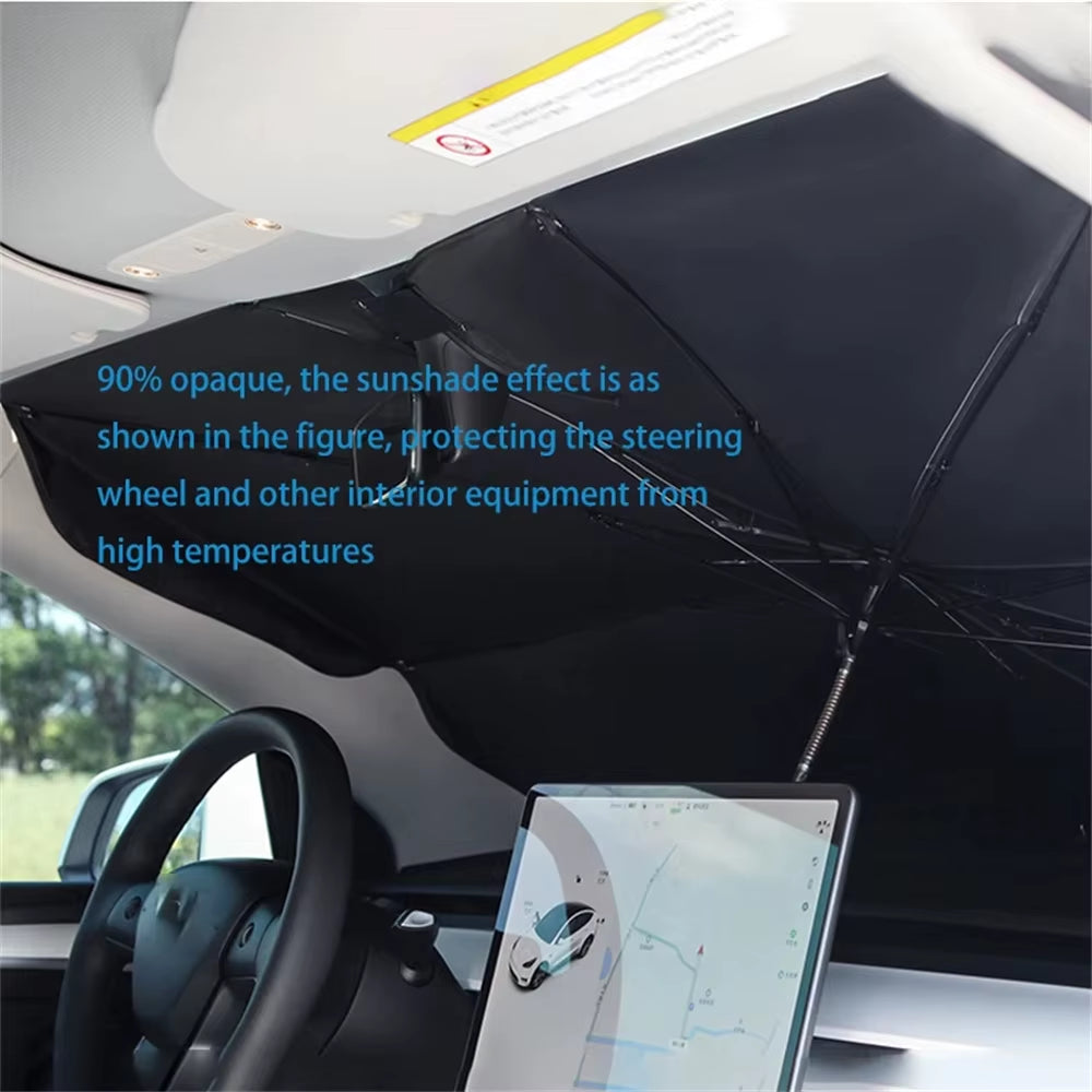 Rubber Sunshade Umbrella for Car Uv Protection Folding High Shading Car Umbrella Front Windshield High Shading Silver Sunshade