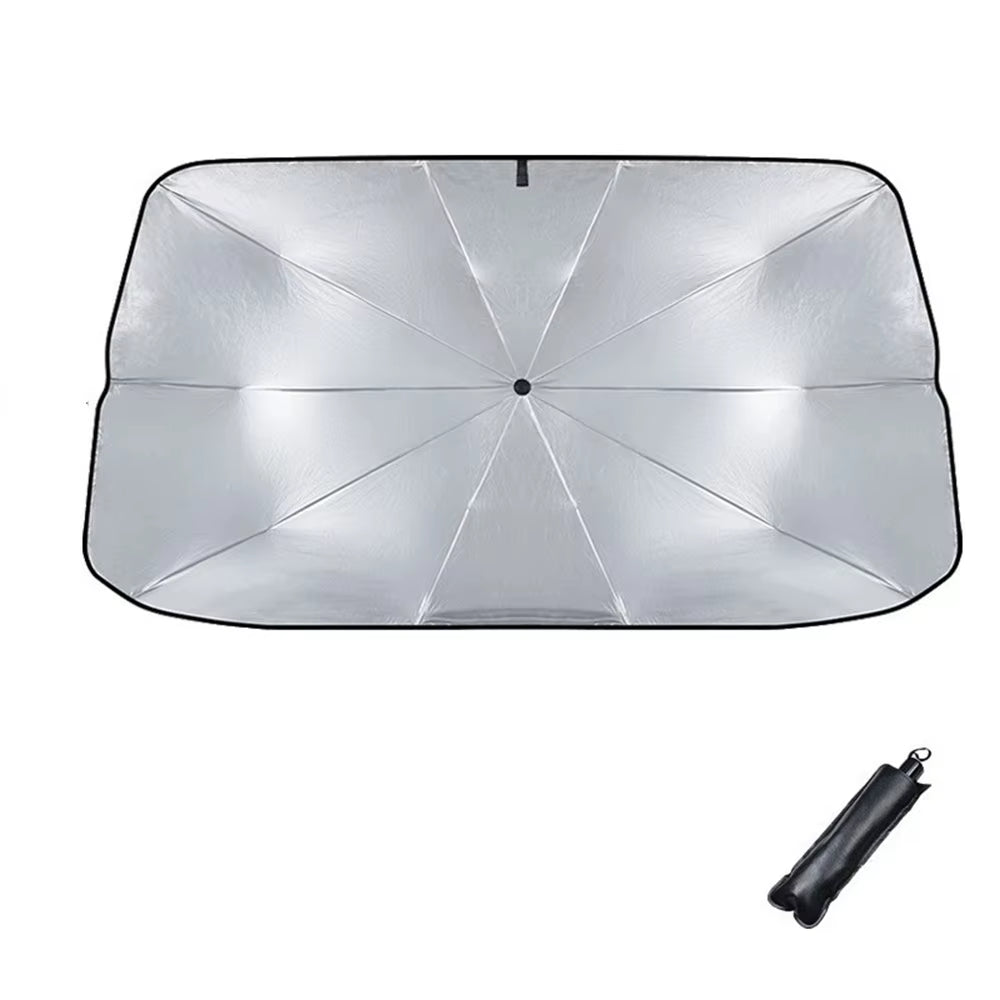 Rubber Sunshade Umbrella for Car Uv Protection Folding High Shading Car Umbrella Front Windshield High Shading Silver Sunshade