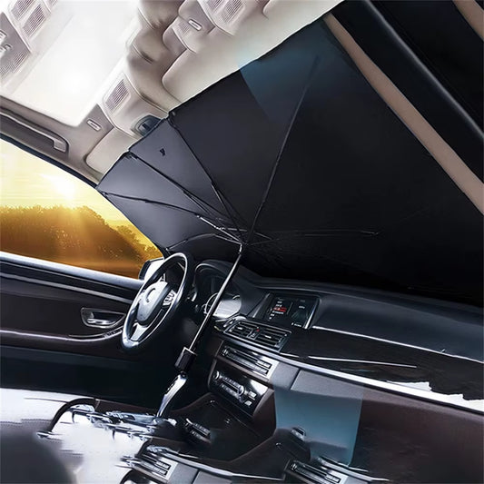 Rubber Sunshade Umbrella for Car Uv Protection Folding High Shading Car Umbrella Front Windshield High Shading Silver Sunshade
