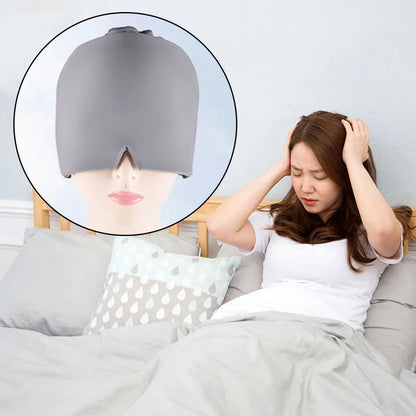 1Pcs Migraine Relief Cap Headache Hat Gel Hot Cold Therapy Ice Cap for Relieve Pain Ice Hat Eye Mask Stress Pressure Pain Relief