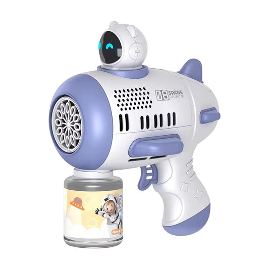 Bubble Machine Rocket Fully Automatic 12 Holes Shape Spaceman Blower with Light Bubble Gun Boys Girls Toys Childrens Day Gifts