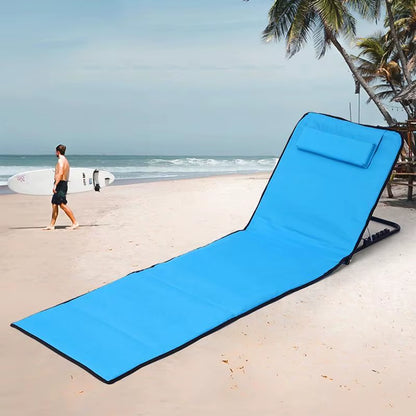 Folding Lounge Chair 5-Position Portable Sun Tanning Chaise with Headrest Foldable Reclining Lounger for Patio Garden Beach Pool